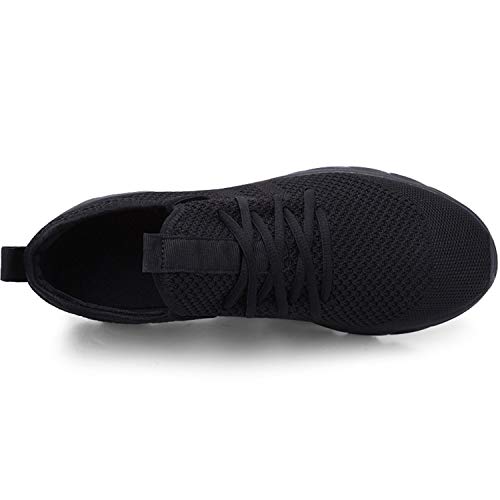 Zapatillas de Running para Hombre Casual Tenis Asfalto Zapatos Deporte Fitness Gym Correr Gimnasio Deportives Transpirables Seguridad Atlético Trekking Bambas Plataform Sneakers Negro 41 EU