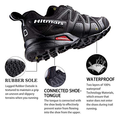 Zapatillas De Trail Running Impermeables para Hombre Mujer Zapatillas Trekking Zapatos Senderismo Deporte Negro Talla 36