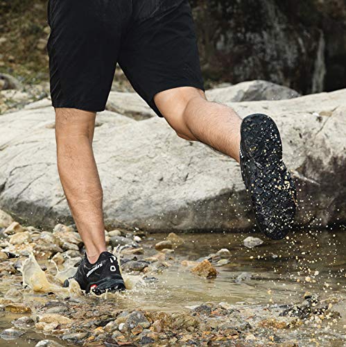 Zapatillas De Trail Running Impermeables para Hombre Mujer Zapatillas Trekking Zapatos Senderismo Deporte Negro Talla 36