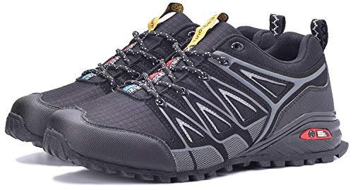 Zapatillas de Trail Running para Hombre Mujer Zapatos para Correr y Aire Libre y Deportes Calzado Deportivos Gimnasio Sneakers - Negro - 39 EU