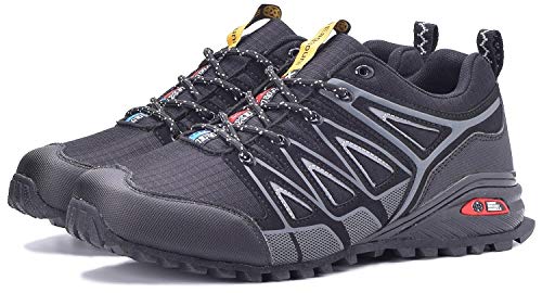 Zapatillas de Trail Running para Hombre Mujer Zapatos para Correr y Aire Libre y Deportes Calzado Deportivos Gimnasio Sneakers - Negro - 39 EU