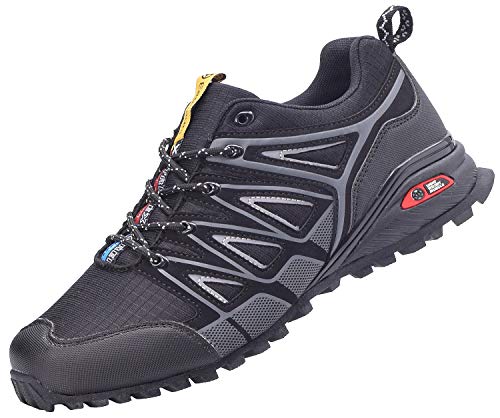 Zapatillas de Trail Running para Hombre Mujer Zapatos para Correr y Aire Libre y Deportes Calzado Deportivos Gimnasio Sneakers - Negro - 39 EU