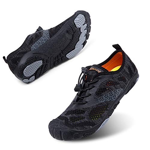 Zapatillas Minimalista Hombre Mujer de Trail Running Escarpines Zapatos de Agua Secado Rápido Deportes Antideslizante Unisexo Negro A Reino Unido 44