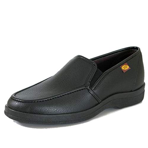 Zapato mocasín Hombre Material Lycra Color Negro, Horma Ancha. Mod.21297 (Negro, Numeric_43)