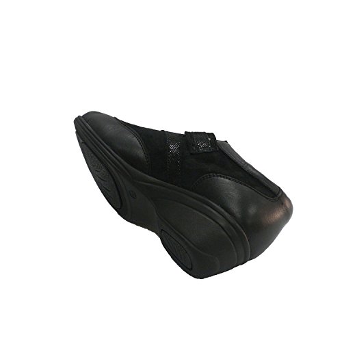 Zapato Mujer con Velcro Combinado Piel y Ante 48 Hours en Negro Talla 38