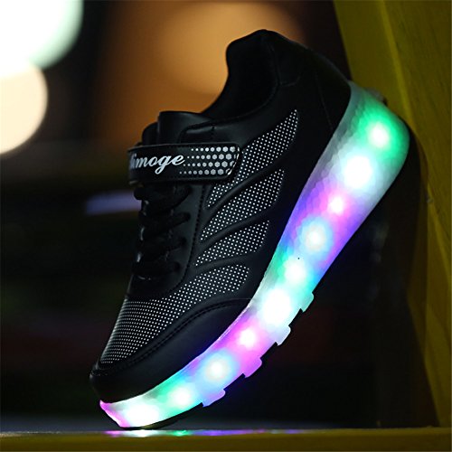 Zapatos con Ruedas Zapatillas con Dos Ruedas para niños y niña Led Luces Zapatillas con Ruedas Se Puede Bambas con Ruedas Carga con USB Automática Calzado de Skateboarding