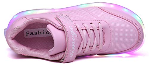 Zapatos de Patinaje con Ruedas para niños y niñas con luz LED Zapatillas Deportivas al Aire Libre,con Ruedas Se Pueden Cargar Carga USB Automática Calzado de Skateboarding