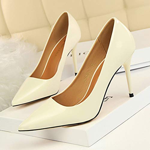 Zapatos formales de mujer Color sólido Charol Estilo simple Punta puntiaguda Carrera de oficina Estilete de verano Zapatos de tacón alto
