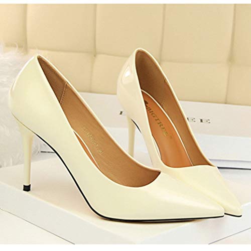 Zapatos formales de mujer Color sólido Charol Estilo simple Punta puntiaguda Carrera de oficina Estilete de verano Zapatos de tacón alto