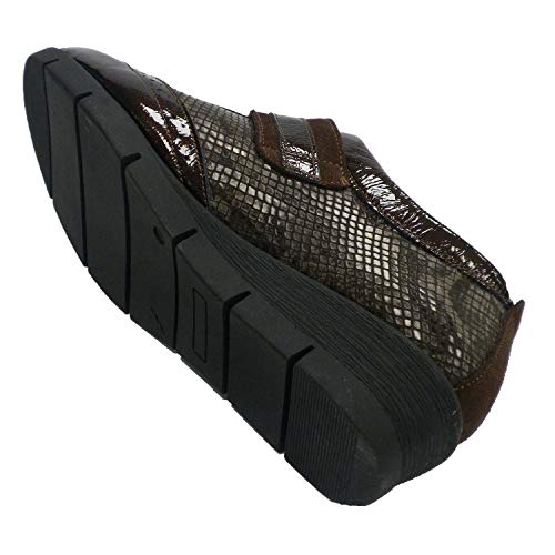 Zapatos Mujer Velcro Piel y Licra de Serpiente 48 Hours en marrón Talla 35