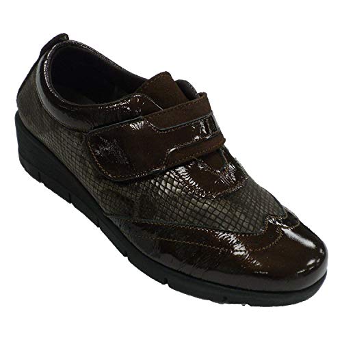 Zapatos Mujer Velcro Piel y Licra de Serpiente 48 Hours en marrón Talla 35