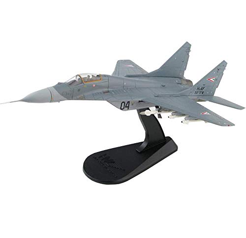 ZCYXQR 1/72 Escala Militar FMIG-29A Fighter Fulcrum Negro 04 Fuerza aérea húngara Modelo de aleación Juguetes para Adultos y Regalo 9,5 Pulgadas X 5,9 Pulgadas