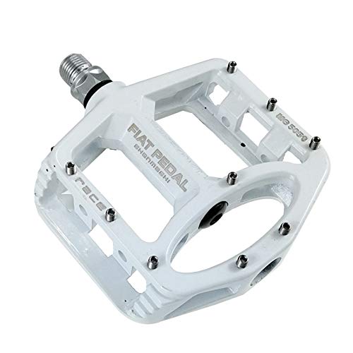 Zeroall Ultraligero Pedales de Bicicleta 9/16" Aleación de Magnesio Pedales Bicicleta Montaña con Superficie Antideslizante, Plataforma Pedales para Bicicleta de Carretera Ciudad MTB(Blanco)