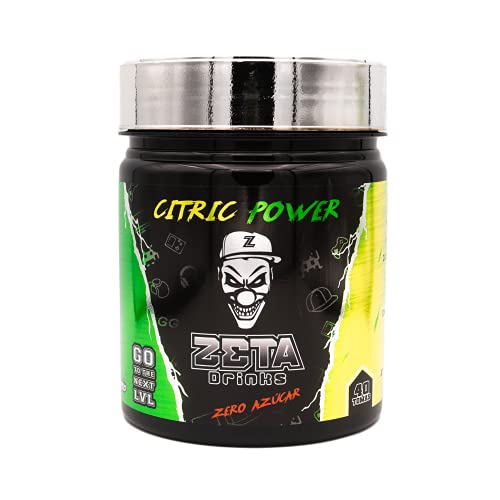 ZETA DRINKS Bebida Energética para gamers en polvo TUBO CITRIC POWER Energía para Esports Y Creadores 400g 40 Bebidas