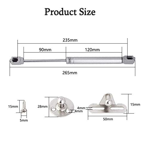 ZFYQ Pistones a Gas, 2pcs Hidráulico Muebles Cocina Amortiguador Puertas Elevables 60N/6kg 270mm Bisagras Resortes Armario con Tornillos