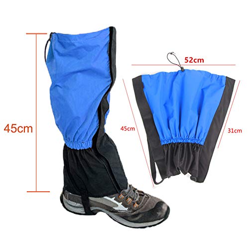 Zhongtou Polainas para Hombre, Impermeables, cálidas, para Mujer, Ligeras, para Senderismo en la Nieve, Polainas para piernas para Caminar, Raquetas de Nieve, Caza, Escalada y Correr (Azul)