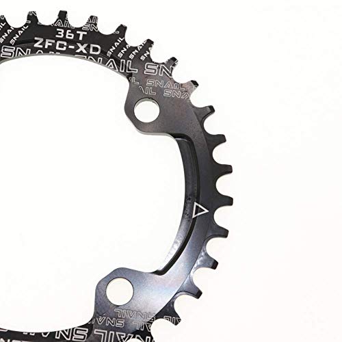 ZHTT Apto para Anillo de Cadena 104 Bcd Redondo 30T 32T 34T 36T 38 Diente Estrecho N Ancho Placa de Diente Ultraligera MTB Bicicleta de montaña 104Bcd Plato de Bicicleta de Rueda de Cadena