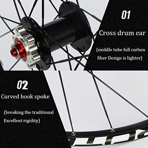 ZHTY Ruedas de Bicicleta MTB, 26 Pulgadas Juego de Ruedas de Ciclismo de montaña Ultraligero de Doble Pared Freno de Disco Llanta híbrida 24 Agujeros 7 8 9 10 Velocidad