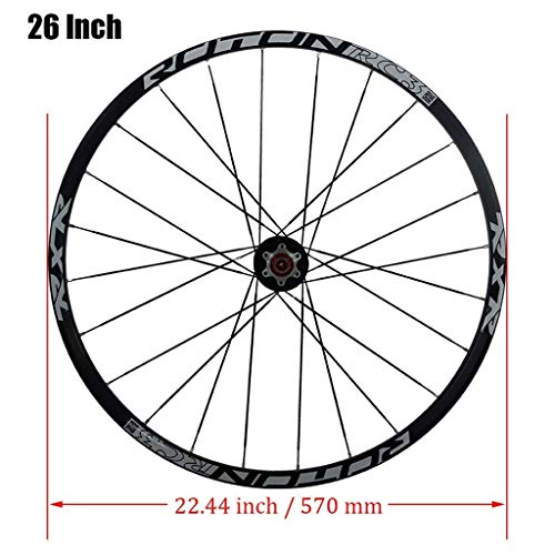 ZHTY Ruedas de Bicicleta MTB, 26 Pulgadas Juego de Ruedas de Ciclismo de montaña Ultraligero de Doble Pared Freno de Disco Llanta híbrida 24 Agujeros 7 8 9 10 Velocidad