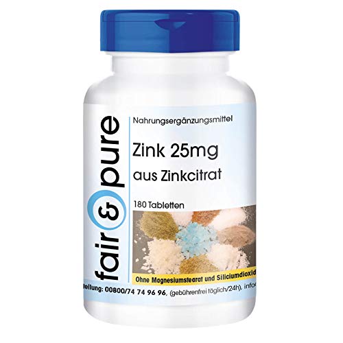 Zinc 25mg de citrato de zinc - 180 comprimidos veganos - altamente dosificado