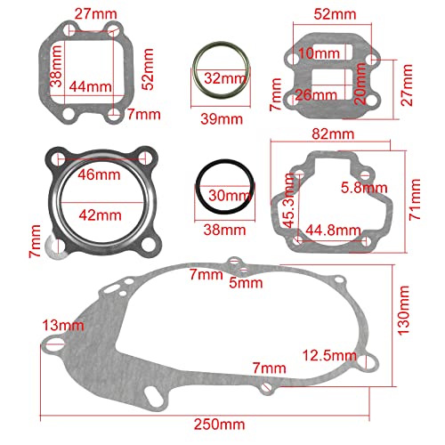 ZKWYZ Juego de Juntas de Motor Completo de Motocicleta Juego/Ajuste for Yamaha PW50 PW 50 QT50 PY50 Kit de Junta Base Dirt Bike Motor Parts (Color : Set)