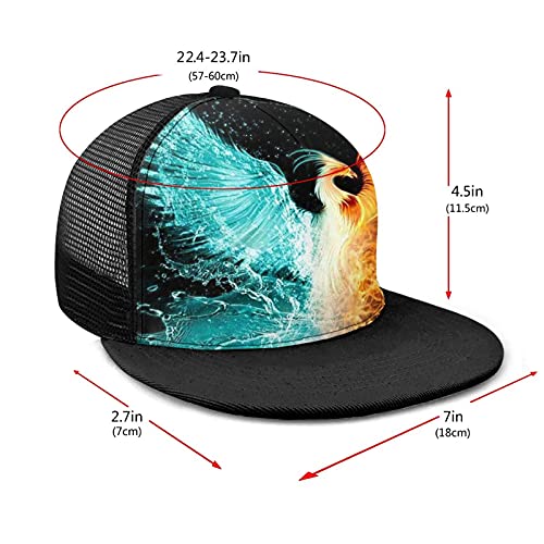 ZORIN Bill Plaid Baseball Gorras 3D Mesh Sombreros Marco Fénix Fire and Ice Flame El Snapback Negro