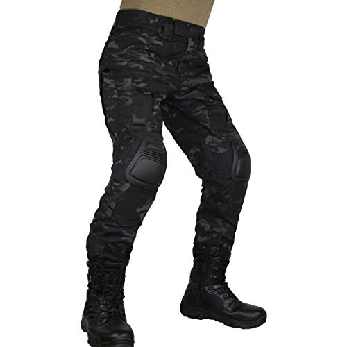 zuoxiangru Pantalones tácticos multicámara para Hombres Multi-Bolsillos Camuflaje Militar Pantalones de Caza de Combate Airsoft al Aire Libre con Rodilleras (Aymch, Tag 30)