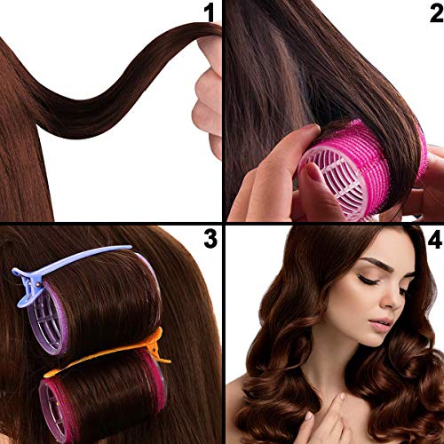 Zuzer Rulo de Pelo,48PCS Rulos Rizar Pelo Hair Curlers Rollers y 20PCS Pinza de Pelo para Niñas Mujeres(Pequeño Mediano Grande)