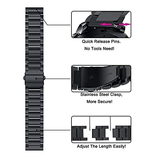 ZWMFAC 2 correas de acero inoxidable de malla y Soild de 20 mm para Samsung Galaxy Watch de 42 mm/Active 40 mm/Gear S2 Classic/Gear Sport Correa (color: C, tamaño: 20 mm amazfit bip)