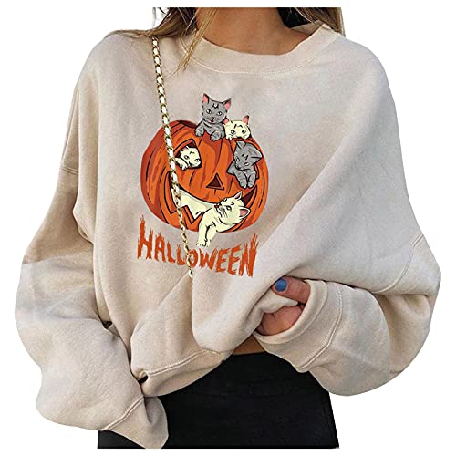 zxb-shop Jersey de Halloween Sudadera de Manga Larga Casual para Mujer Ropa de Mujer de Halloween Sudadera de Halloween (Color : B, Size : XL)