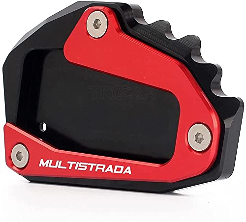 ZXCY Motorcycle Soporte Lateral Almohadilla, para Ducati Multistrada 1200/Enduro/Enduro Pro 1200S Motocicleta CNC Extensión Pata Cabra Plataformas Y Soportes con Logo