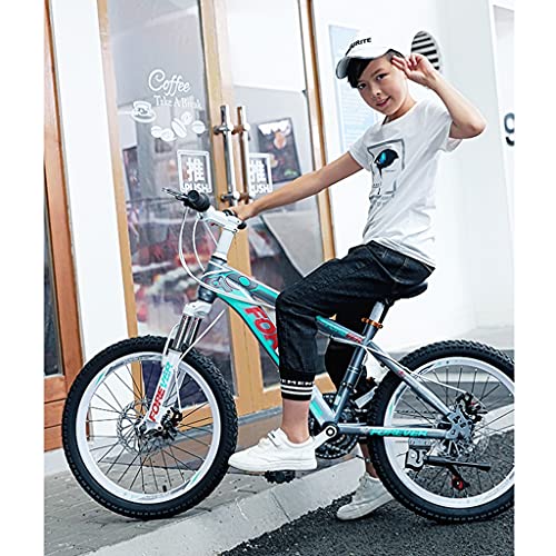 ZXQZ Bicicletas de Montaña de 24 Velocidades, Bicicletas de Carretera para Niños de 22 '' con Frenos de Disco Dobles Delanteros Y Traseros, para Niños y Niñas de 140-165 Cm (Color : Green)