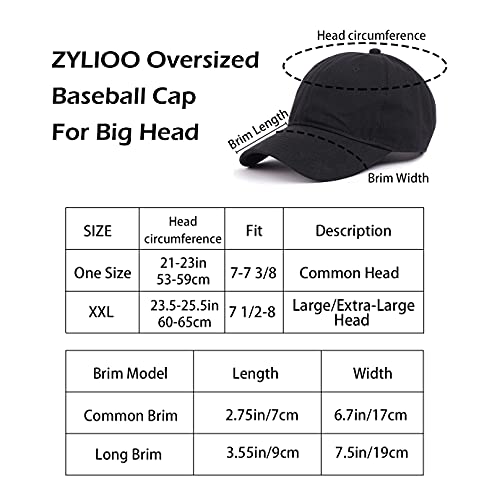 Zylioo XL Gorras De Hombre Mujer Beisbol Baratas Verano Grande Gorro Deportivas Gorra Golf Running Negra para Cabezudos 60-65
