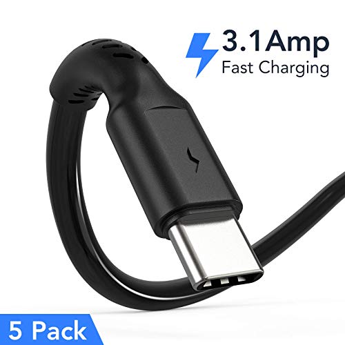 0.3m Cable USB C Corto [5Pack], Cable USB A a USB Tipo C Carga Rápida y Sincronización Cable USB C Android Auto para Samsung Galaxy A12/A32/M12/S20/S21, Xiaomi Redmi 9A/9C/Poco X3, Note 10/9/8, Huawei