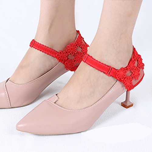 1 par de tacones altos Paquete de cordones con correas antideslizantes sueltas Zapatos de encaje para mujer Accesorios para zapatos de banda Venta al por mayor Dropshipping-Negro, China