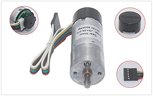 1 UNID JGA25-370 Encoder 24V Motor engranado 12V Velocidad de medición Feedback 6V Smart Car Chassis Motor (Color : 12, tamaño : 12V)