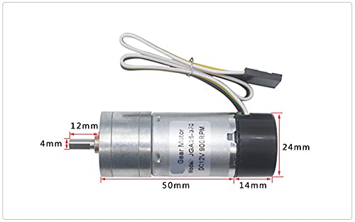 1 UNID JGA25-370 Encoder 24V Motor engranado 12V Velocidad de medición Feedback 6V Smart Car Chassis Motor (Color : 12, tamaño : 12V)