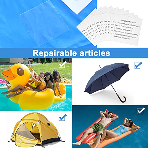 10 Piezas Parches de Reparación de Carpa, Transparentes Impermeable Reparación Parches, Parches de Piscina, Kit de reparación, Cinta de Reparación TPU para Piscinas inflables, Camas de Agua, Juguetes