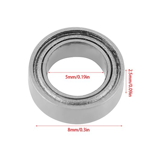10 unidades Rodamientos de bolas de acero inoxidable - Medidas 5 x 8 x 2,5 mm - Modelo n. MR85ZZ 440C-Rodamientos de ranura en V