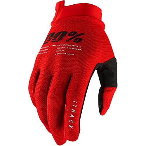 100% GUANTES ITRACK Glove Guantes, Adultos Unisex, Red (Rojo), m
