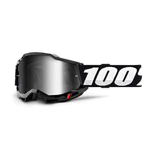 100 Percent ACCURI 2 Goggle Black-Mirror Silver Lens, Adultos Unisex, Negro, ESTANDAR