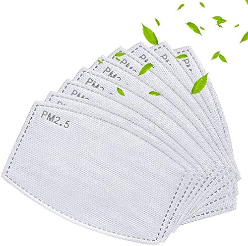 100 unidades PM2.5 Filtros de carbón activado 5 capas reemplazables de papel de filtro antiniebla