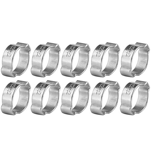 10pcs Abrazaderas Baado Zinc Abrazadera con 2 Orejas de Manguera Abrazaderas de Acera Inoxidable para Pipa de Gasolina de Combustible 5-23mm (13-15Mm )