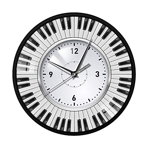 12inch Blanco Y Negro Piano Keys Regalos del Reloj Al por Mayor De Metal Reloj De Pared Decorativo Reloj Creativo Regalo de inauguración de la casa