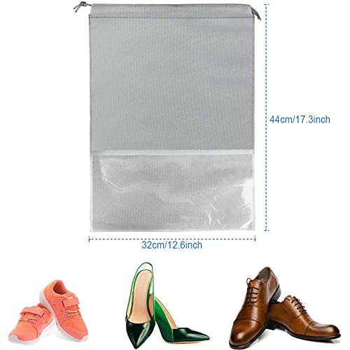 15 Piezas Bolsas de Zapatos, Zapatos de Viaje Bolsa de Acabado, Portátil a Prueba de Polvo Transpirable Bolsas de Viaje, Multifunción Bolsa Prueba de Polvo con Ventana Transparente