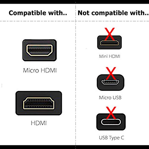 1.5m Micro HDMI Macho a HMDI Cable Adaptador Macho Cable de Alta Velocidad para GoPro Hero 7 Negro 6 5 Cámara ASUS Zenbook Laptop Raspberry Pi 4 Sony A6000 A6300 Nikon B500 Lenovo Yoga 3 Pro