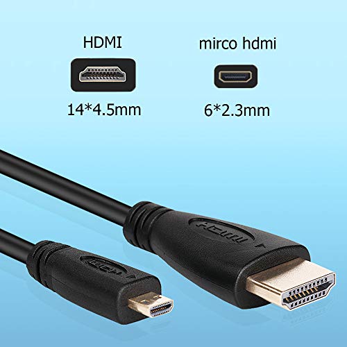 1.5m Micro HDMI Macho a HMDI Cable Adaptador Macho Cable de Alta Velocidad para GoPro Hero 7 Negro 6 5 Cámara ASUS Zenbook Laptop Raspberry Pi 4 Sony A6000 A6300 Nikon B500 Lenovo Yoga 3 Pro