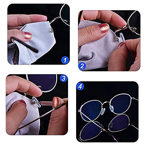 183 Piezas Kit de Reparación de Gafas, Accesorios para Gafas Incluye Almohadillas Nasales Antideslizantes Gafas, Gancho para la Oreja, Tuerca, Mini Destornillador, para Gafas Gafas de sol
