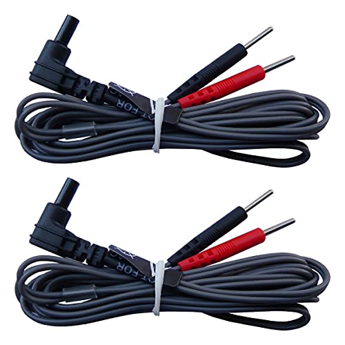 2 Cables de conexión 2mm axion | para electrodos TENS y EMS | Compatibles con electrodos con conexión clavija, banana o jack | Electroestimulación efectiva