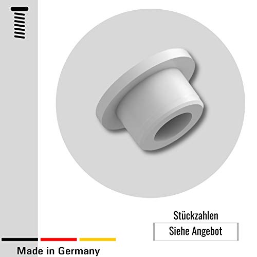 2 casquillos de cojinete, plástico PA, con brida, color natural, tolerancias que pueden aparecer en las dimensiones